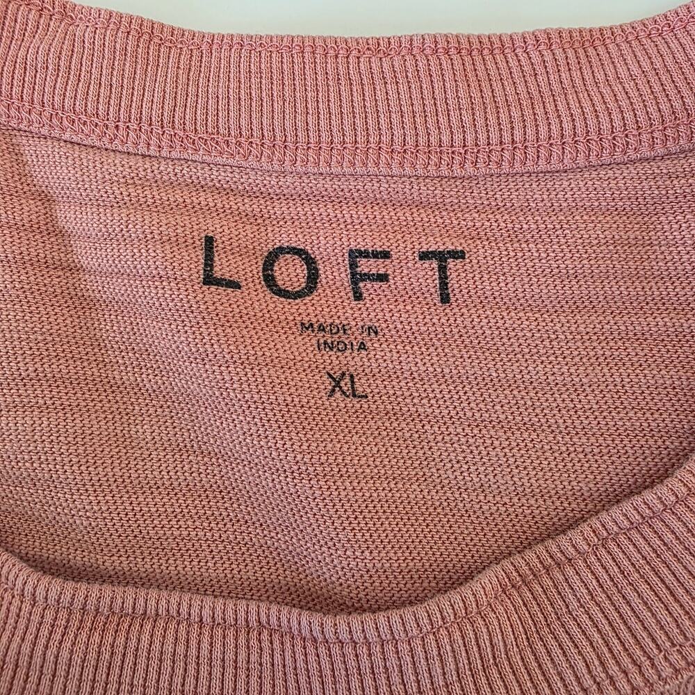 LOFT Sleeveless Knit Tank Top Peach Womens XL Cotton Soft Casual Basic - Picture 6 of 7